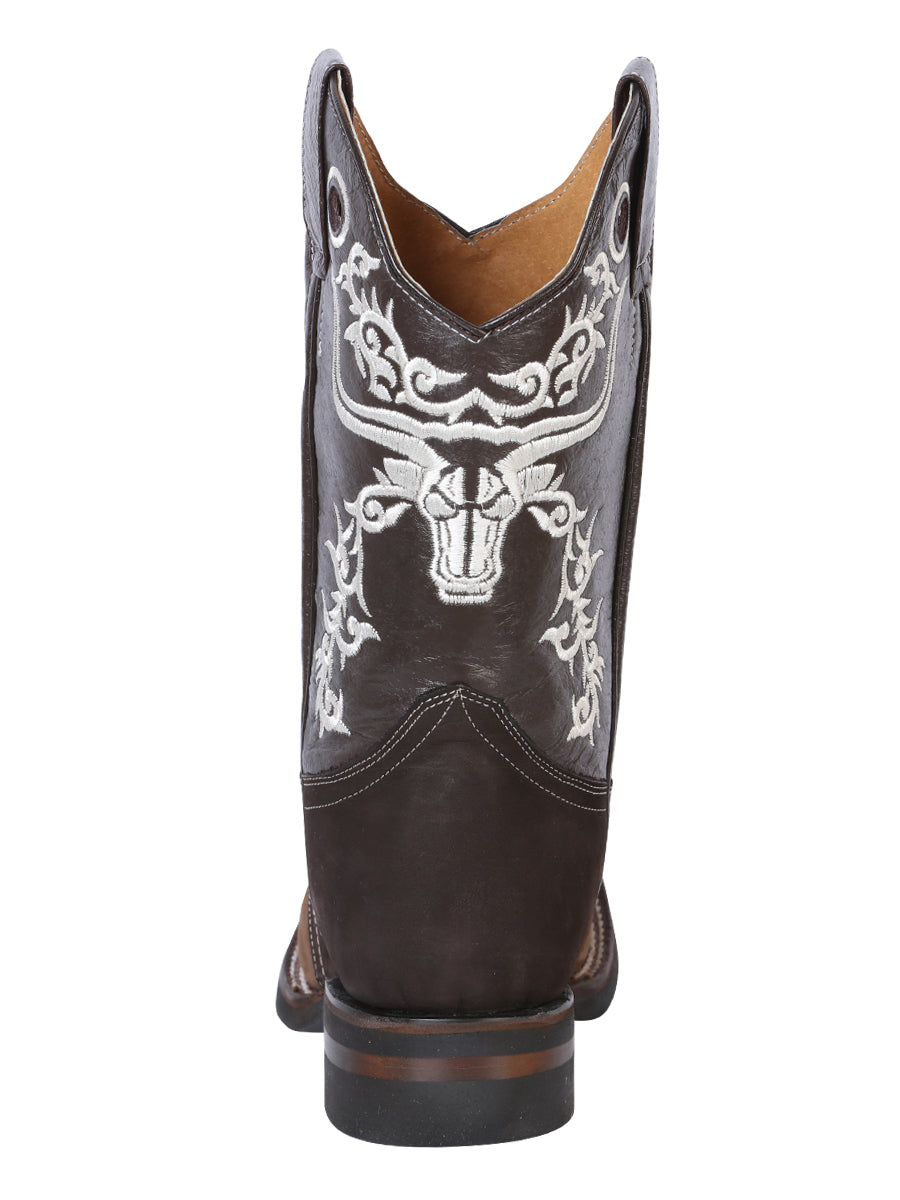El General Rodeo Boot - Crazy  Brown/Dark Brown with Embroidery  34311