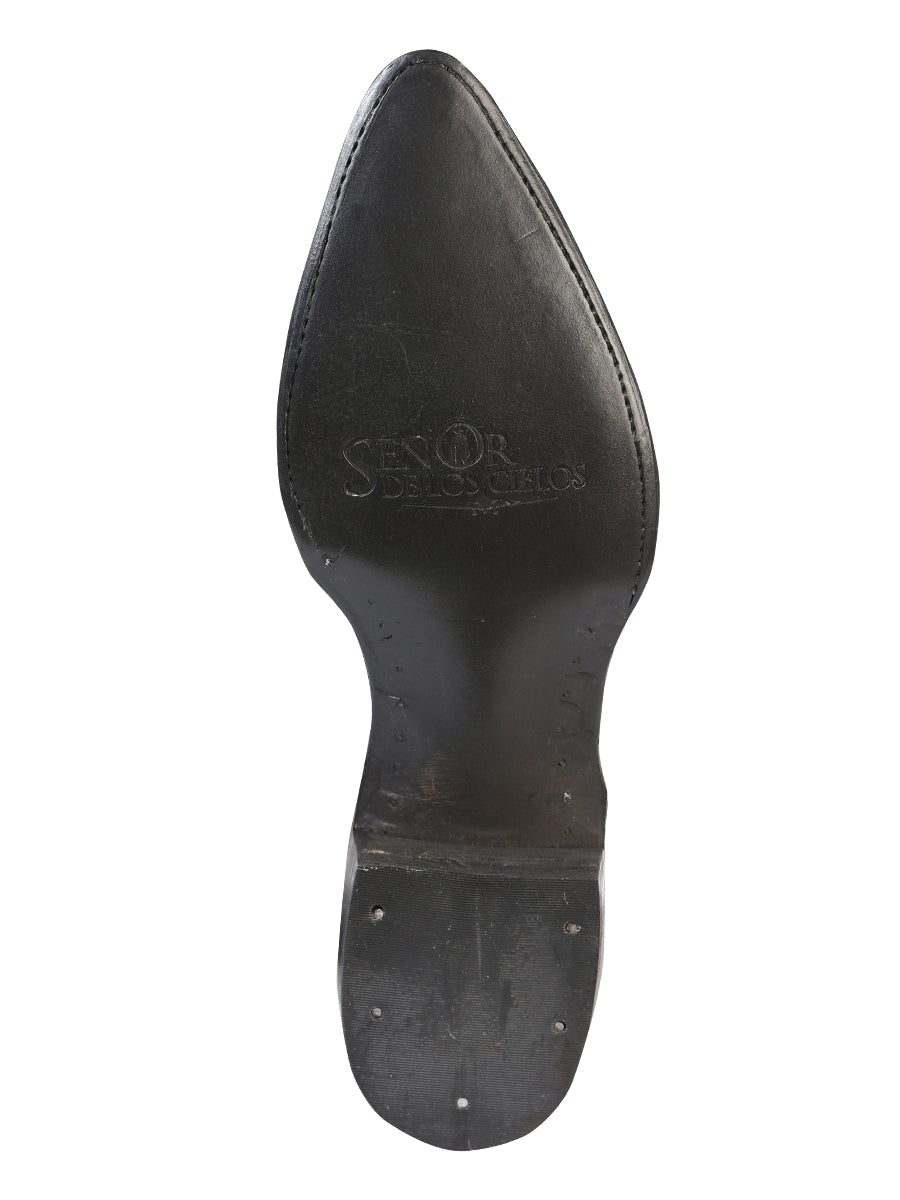 Bota Vaquera Hombre El Señor de los Cielos - Piel Estampado Avestruz - Mantequilla 40837