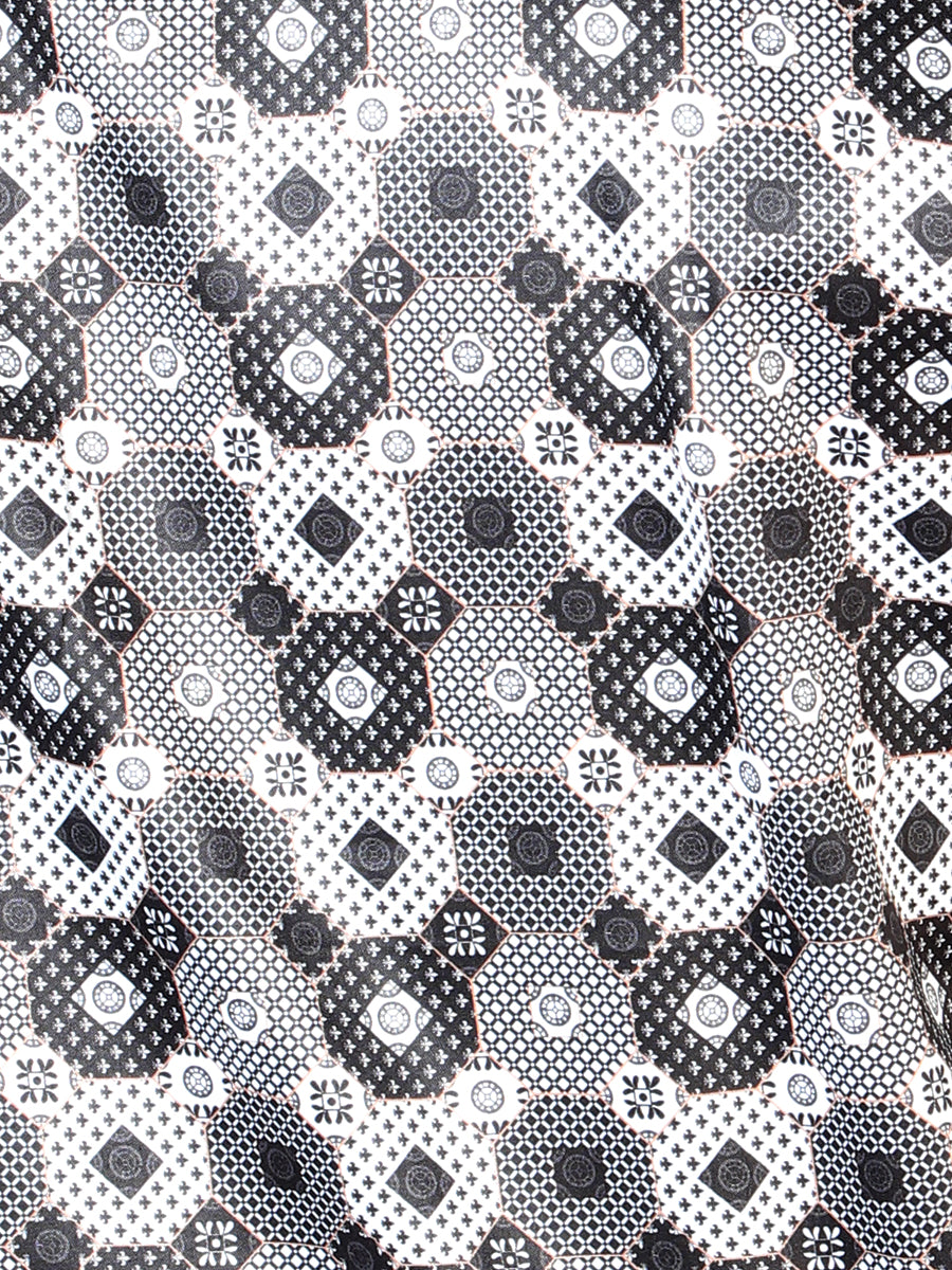 Camisa informal de manga larga negra y gris 43939