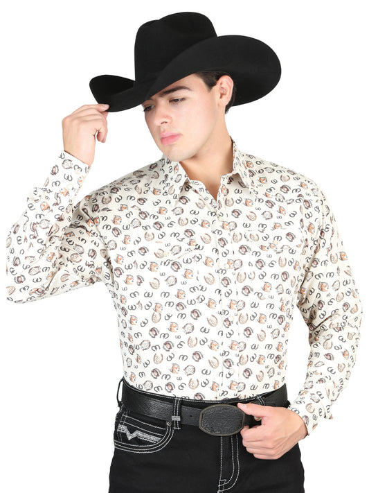 El General Men’s Western Long Sleeve Shirt – Beige
 44311