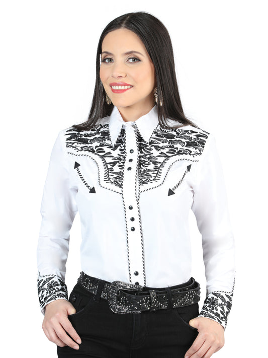Senor De Los Cielos Embroidery Shirt White/Black 44343