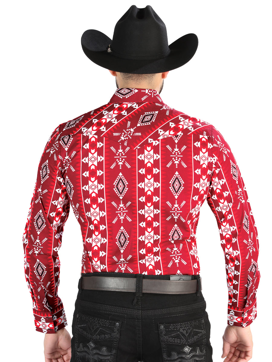 El General - Casual Long Sleeve Shirt - Red 44504