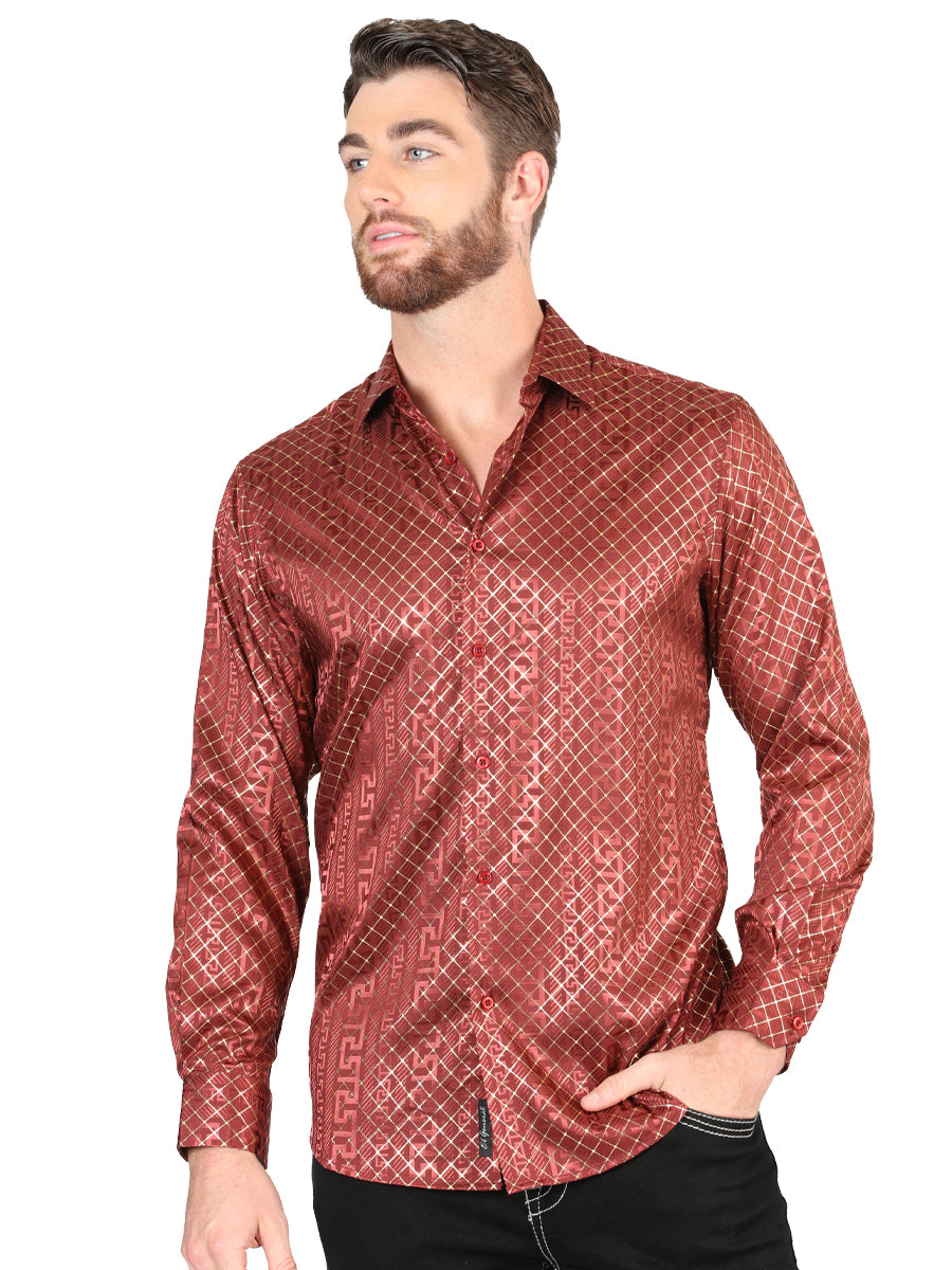 El General Burgundy Casual Long-Sleeve Shirt 44552