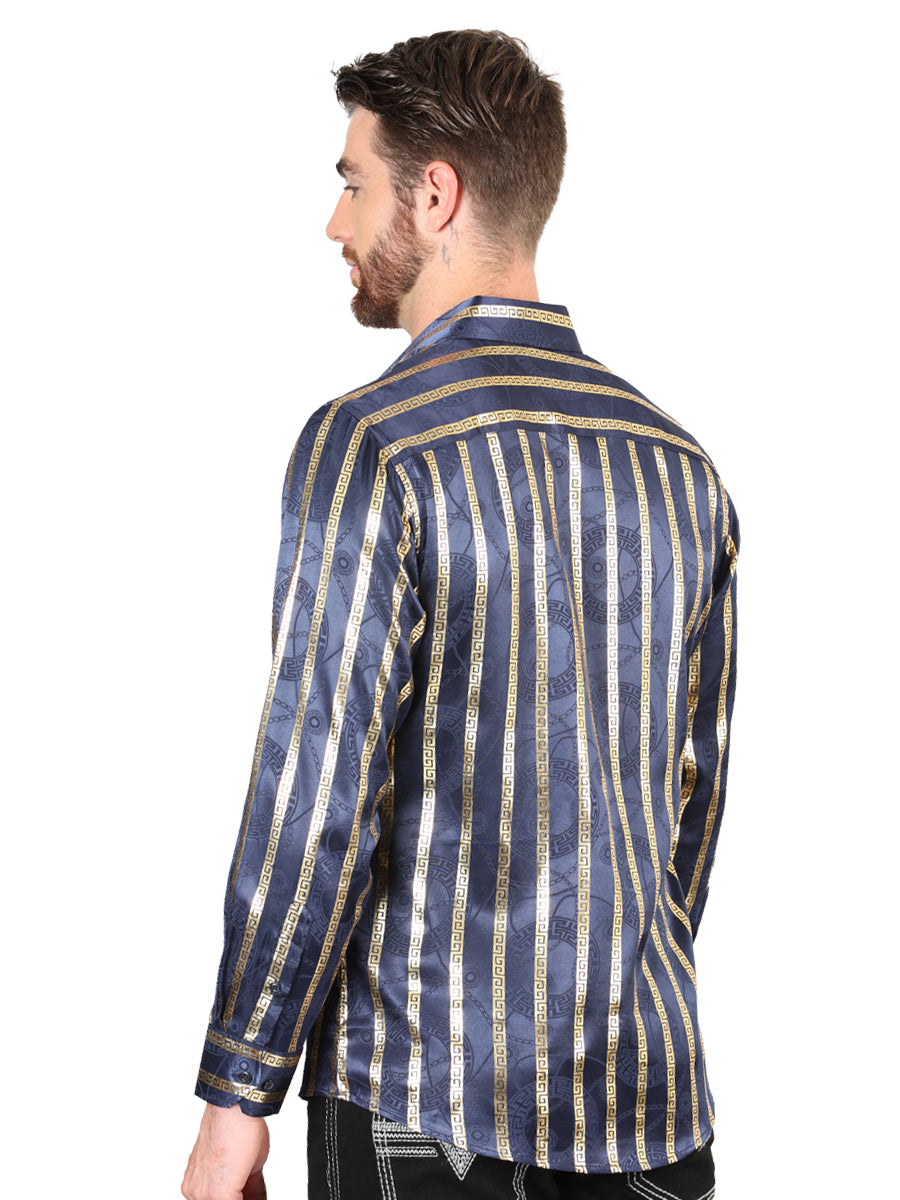 El General Navy/Gold Casual Long-Sleeve Shirt 44553