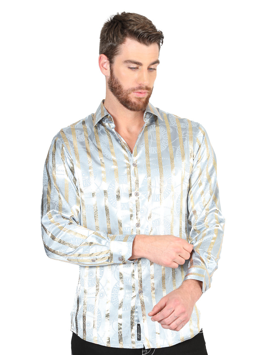 El General Grey/Gold Casual Long-Sleeve Shirt 44578