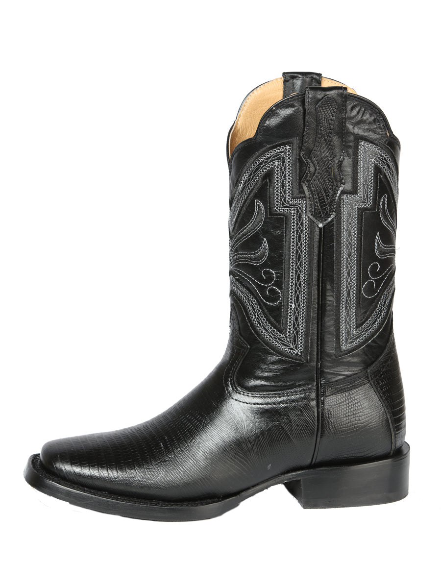 Bota de rodeo para hombre El General - Imitación de lagarto - Negra 44666
