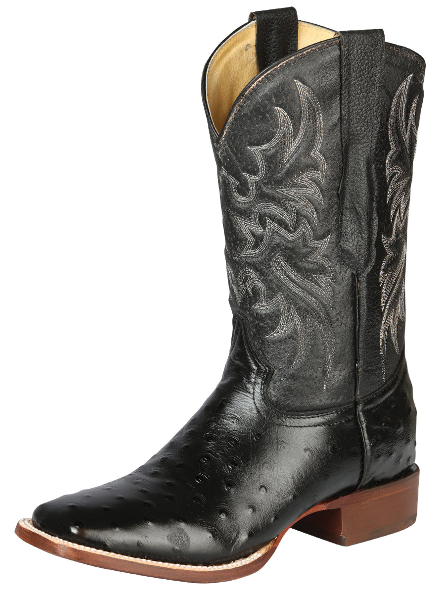 El General Rodeo - Botas de piel de avestruz estampada - Negro 44935