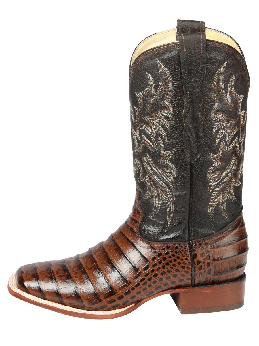 Bota Rodeo Hombre El Señor de los Cielos - Piel Vientre Caimán Imitación - Marrón
 44937