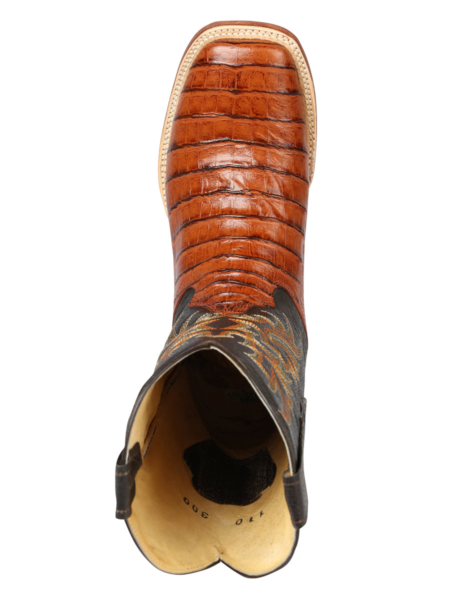 El General Rodeo - Printed Alligator leather boots - Cogñac 44939