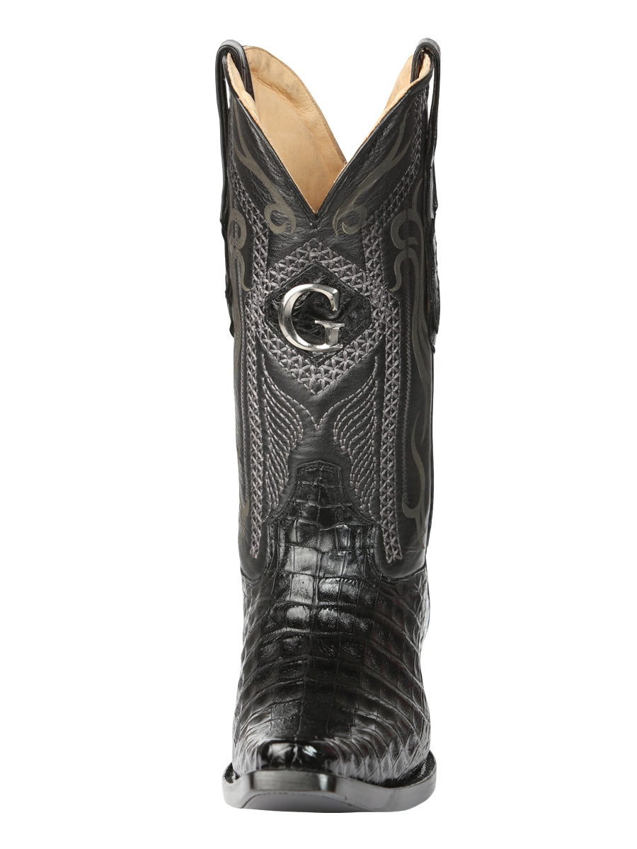 El General Men's Exotic Caiman Belly Cowboy Boots - Black 45078