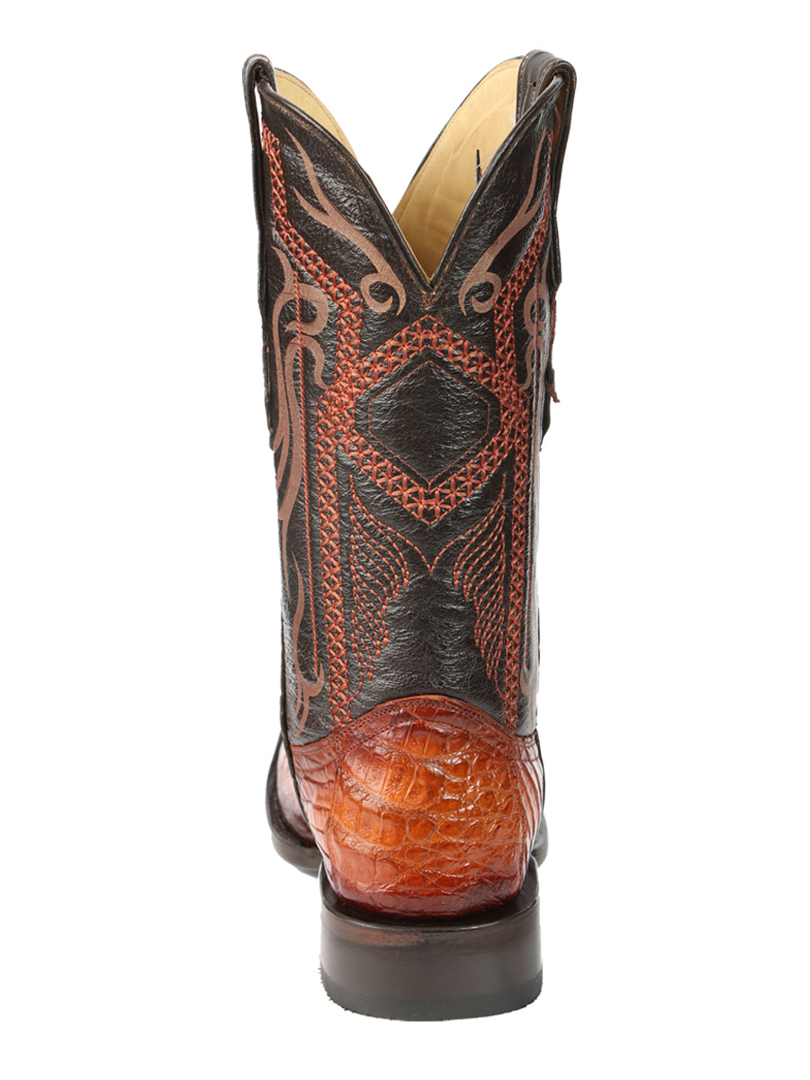 El General Men's Exotic Caiman Belly Cowboy Boots - Cognac  45520
