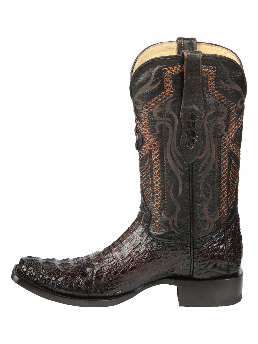 El General Men's Exotic Caiman Nuca Cowboy Boots - Brown 45522