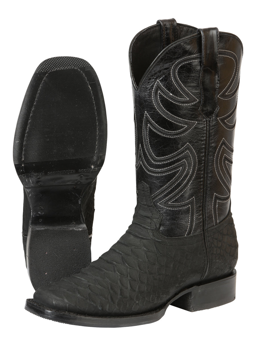 El General Men’s Rodeo Boot Imitation Python - Black 45561