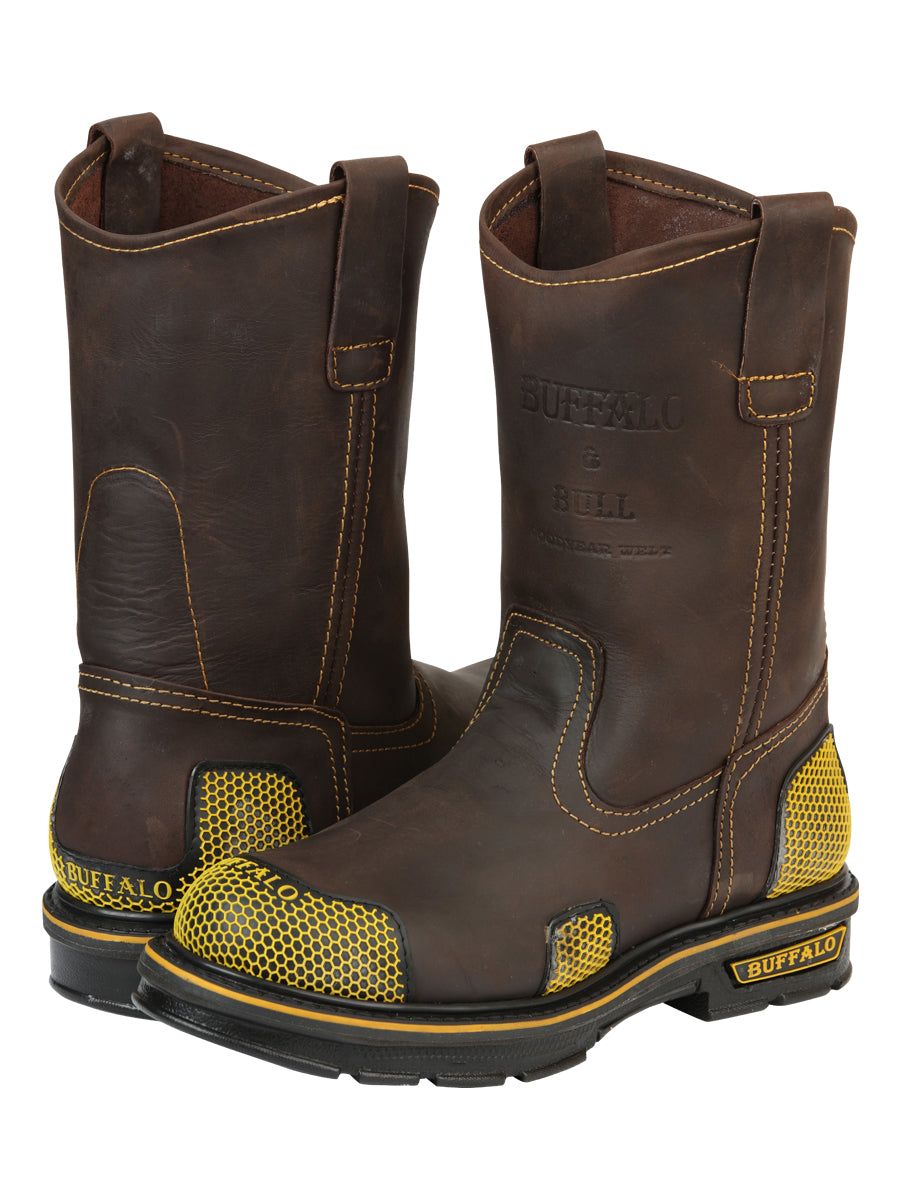 Buffalo & Bull Men’s Work Boots - Brown/Yellow 123031