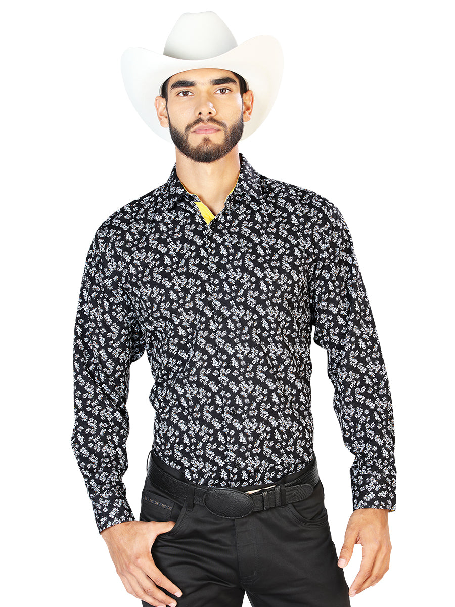 Camisa casual negra de manga larga 126264