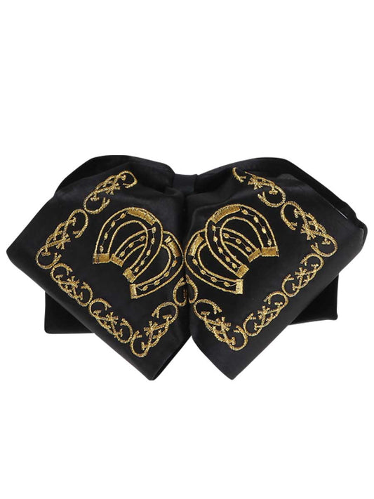 Adult 
Mexican Charro Bow Tie 100% Polyester Black/Gold  600129
