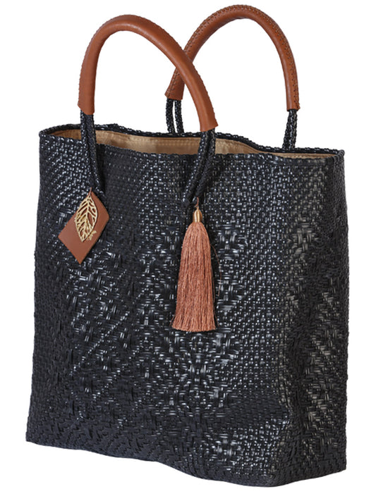 Artisanal Handbag 100% Polyethylene Black 602116