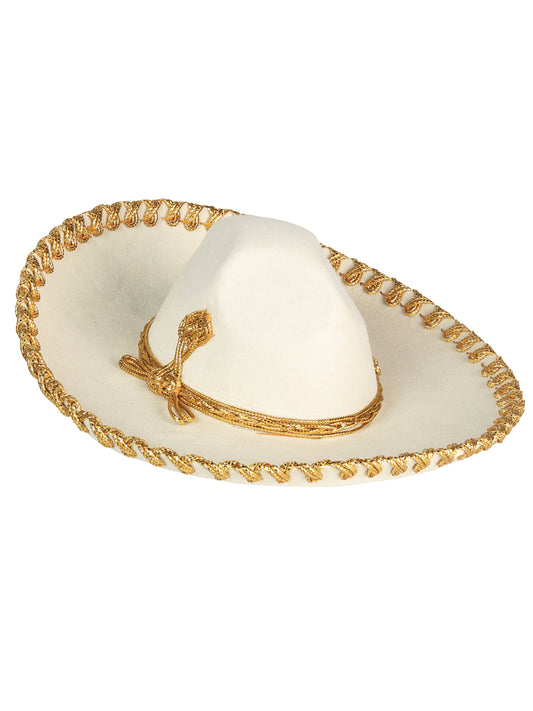 Kids 
Mexican Charro Hat Velvet Ivory/Gold 602530