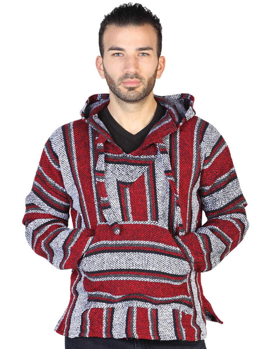 Artisanal Mexican Sweatshirt 100% Acrylan Red 602557
