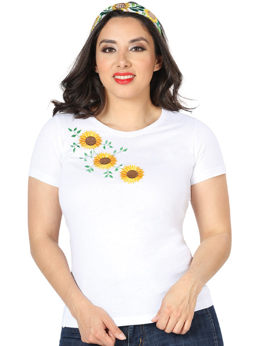 Camiseta bordada artesanal blanca 602745