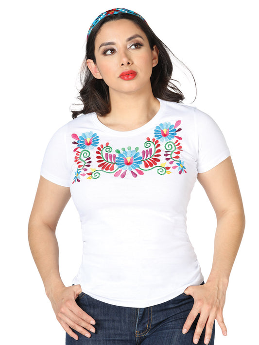 Camiseta bordada artesanal blanca 602757