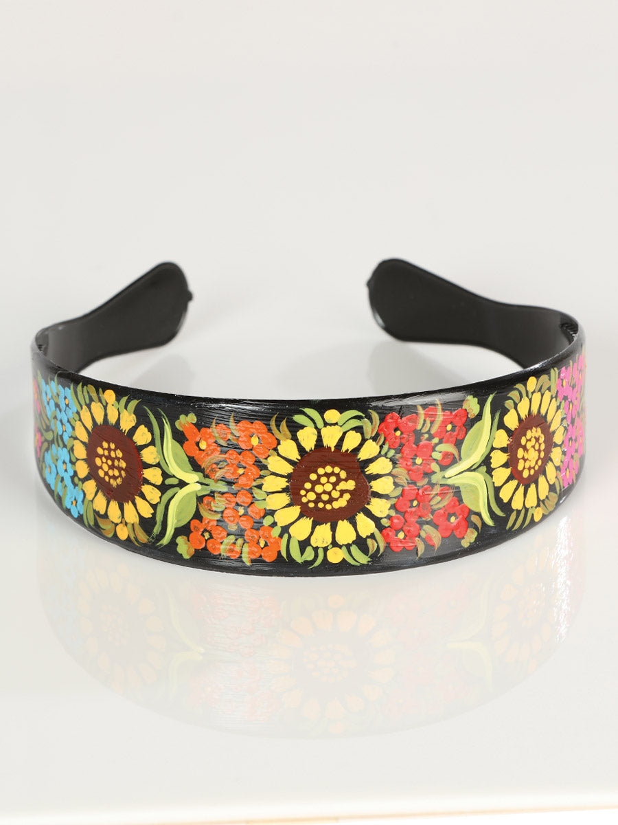 Artisanal Hand-Painted Headband Plastic Multicolor 602933