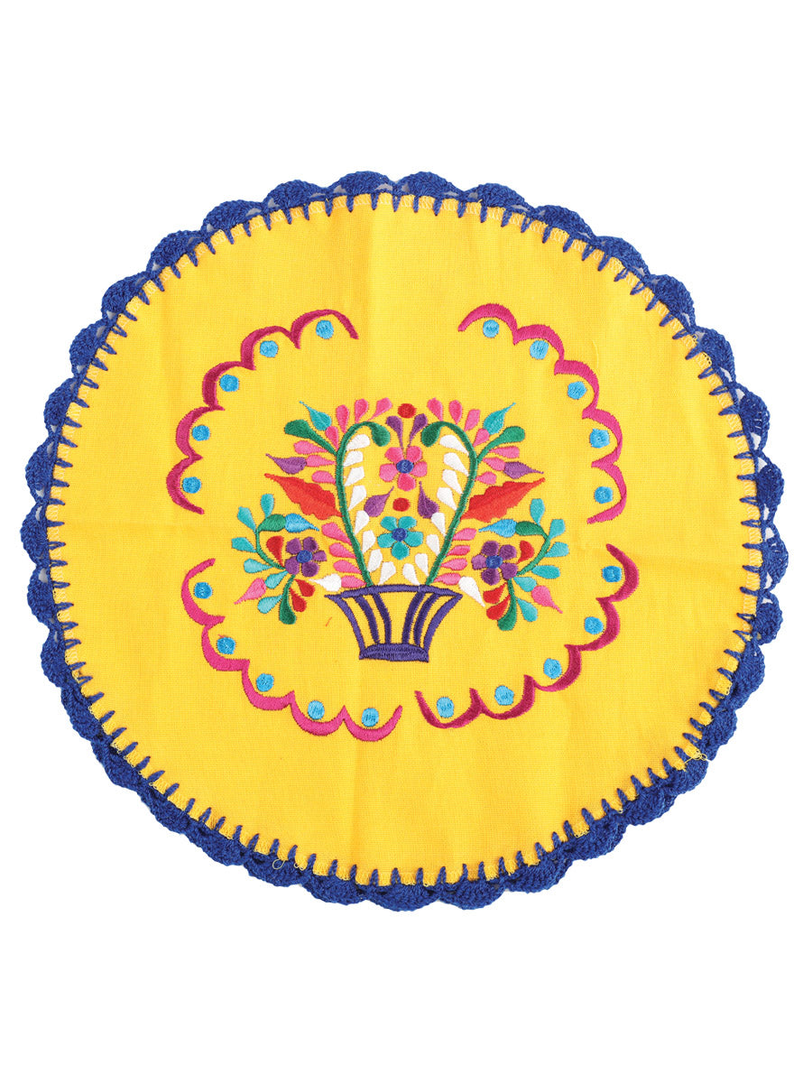 Artisanal Embroidered Tortilla Warmer 100% Cotton 603151