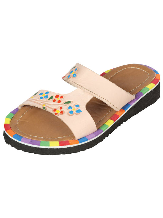 Sandalias Mexicanas Artesanales Piel Beige 603387