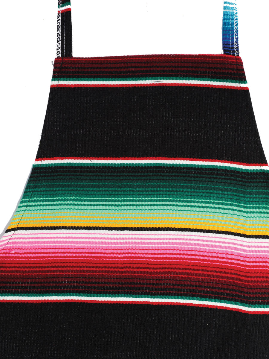 Delantal artesanal mexicano de zarape 100% acrílico negro 603579