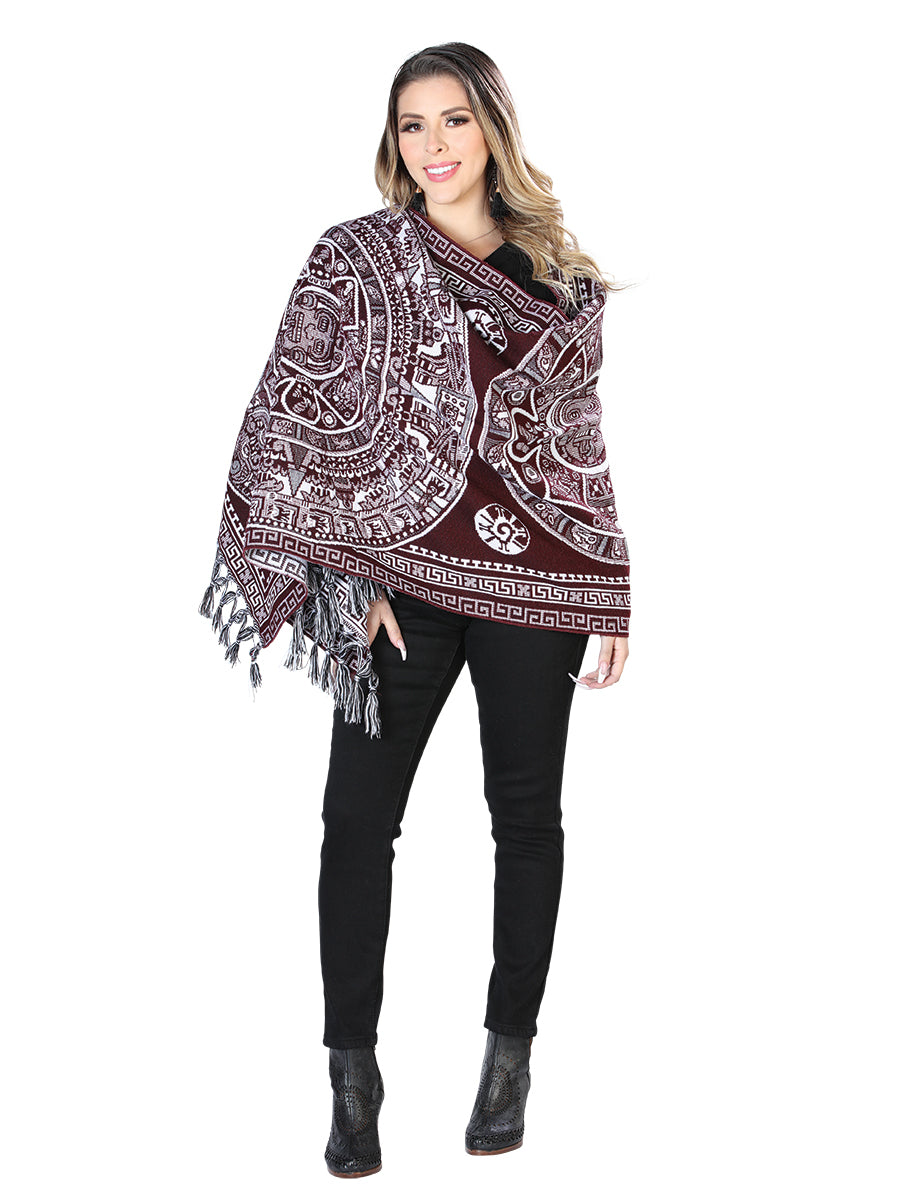 Rebozo Artesanal Mexicano 100% Acrílico Vino 603889