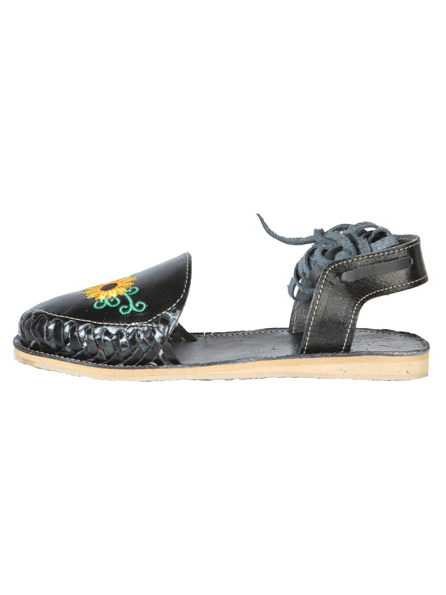 Mexican Artisanal Sandals Leather Black 603919