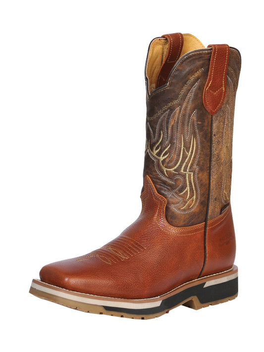 Bota de rodeo Establo para hombre - Piel bovina Grizzly color miel 41540