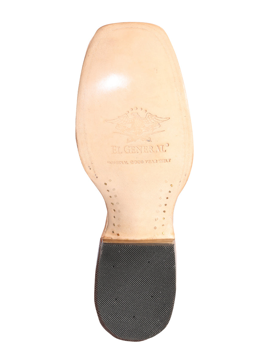 Bota de rodeo El General para hombre - Piel tejida repujada - Negra 41790