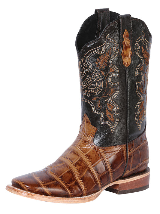 Bota de Rodeo El General - Estampado Caimán Marrón Claro 41794