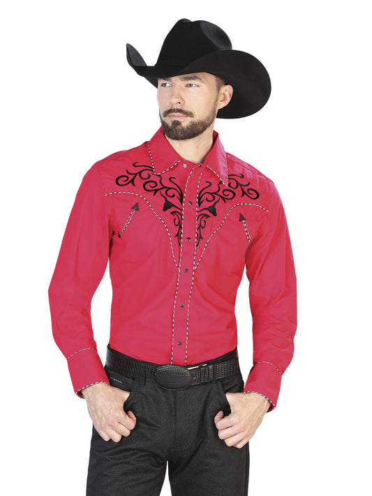 El General Embroidery Western Shirt Red/Black 42889