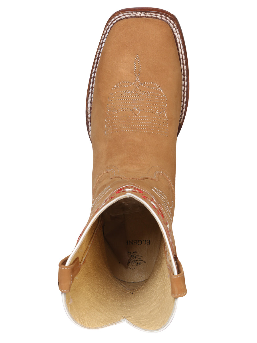 Bota de rodeo El General para mujer - Nobuck Melocotón 42979