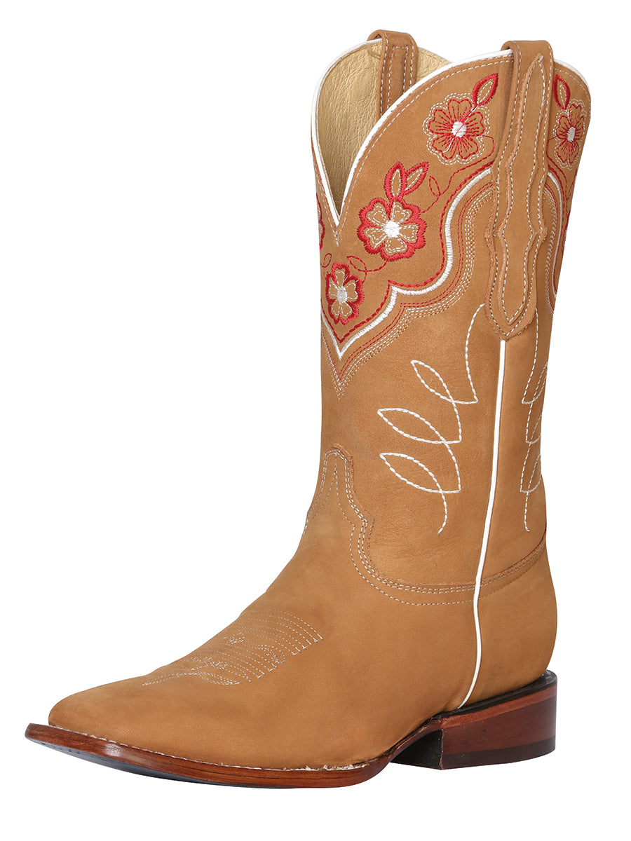 Bota de rodeo El General para mujer - Nobuck Melocotón 42979