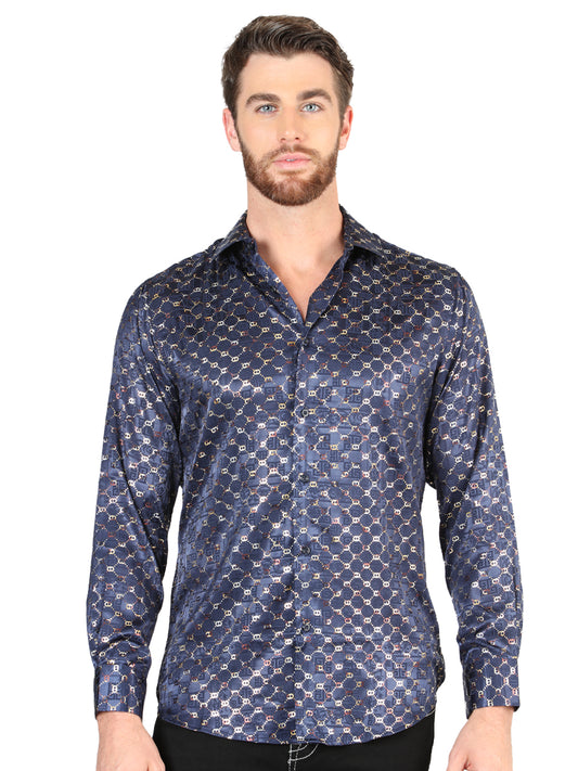 El General Navy/Gold Casual Long-Sleeve Shirt 44548