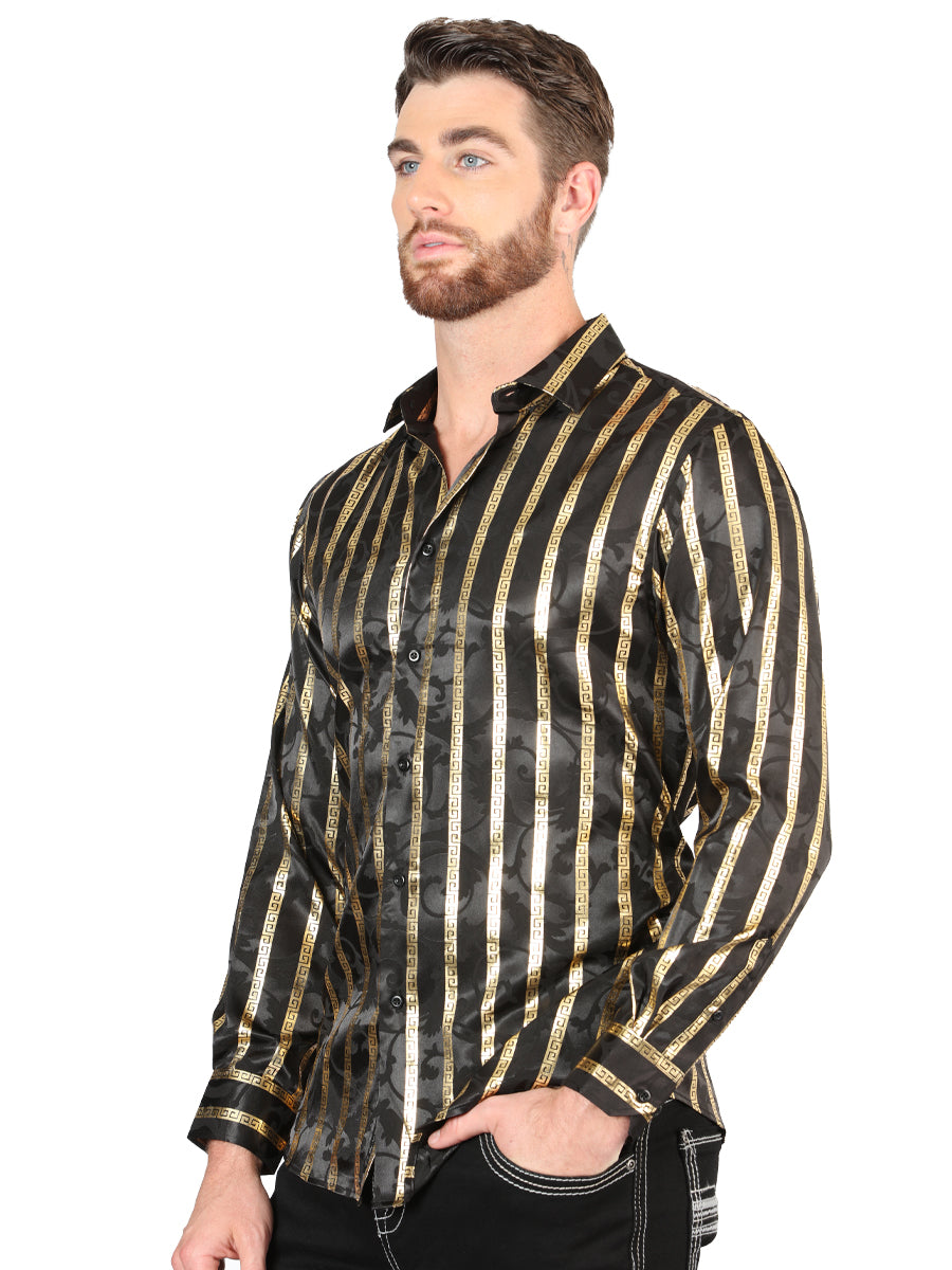El General Black/Gold Casual Long-Sleeve Shirt 44554