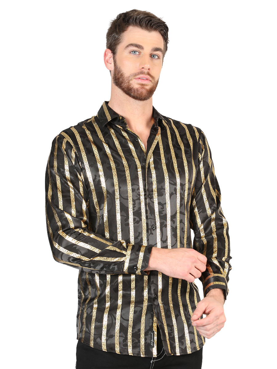 El General Black/Gold Casual Long-Sleeve Shirt 44554