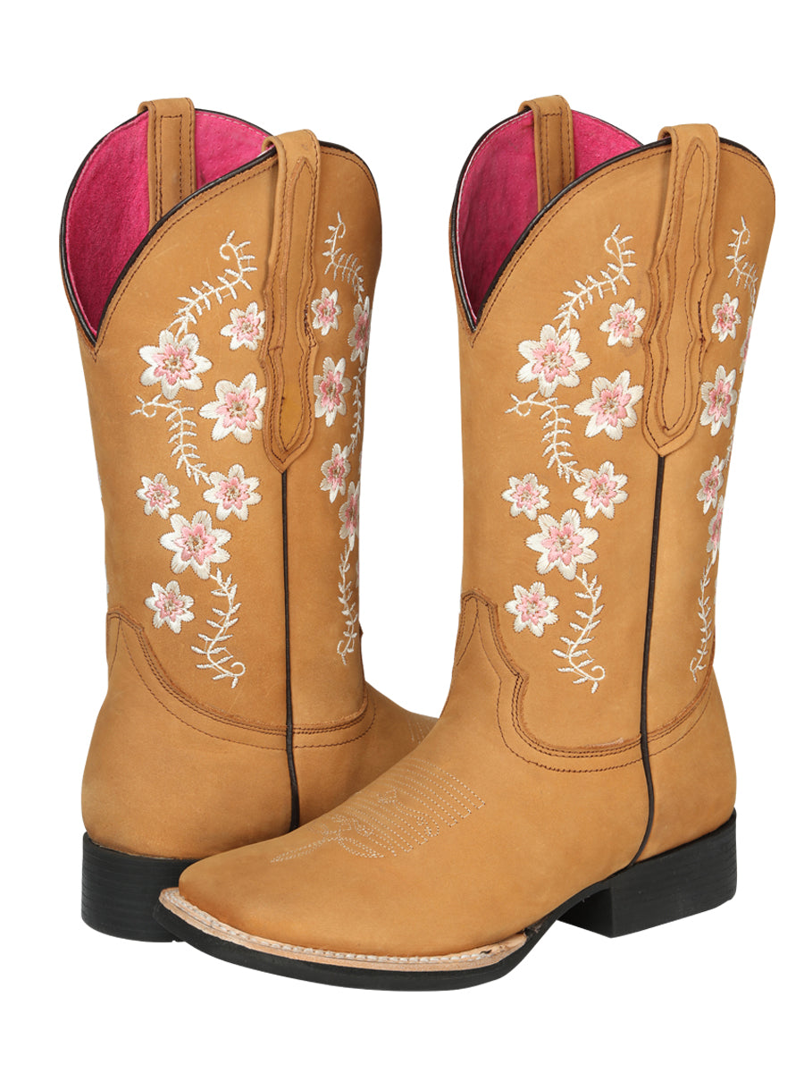Bota Vaquera - El Geneal Rodeo - Mujer Nobuck - Melocotón 44644