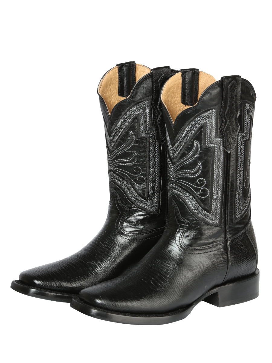 Bota de rodeo para hombre El General - Imitación de lagarto - Negra 44666