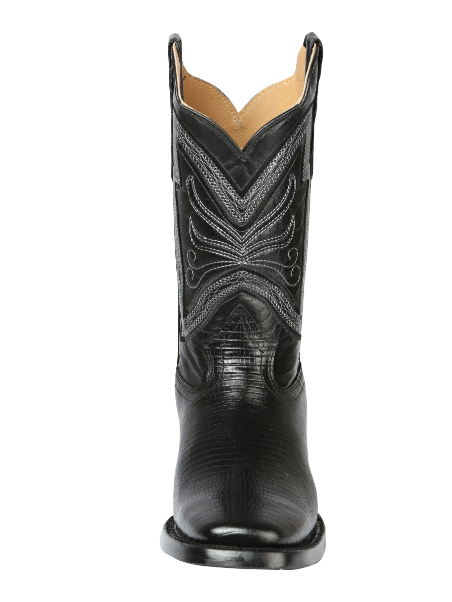 Bota de rodeo para hombre El General - Imitación de lagarto - Negra 44666