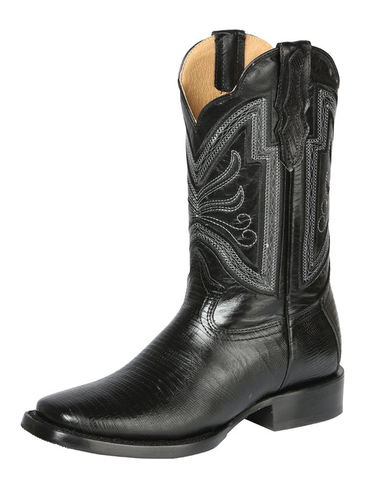 Bota de rodeo para hombre El General - Imitación de lagarto - Negra 44666