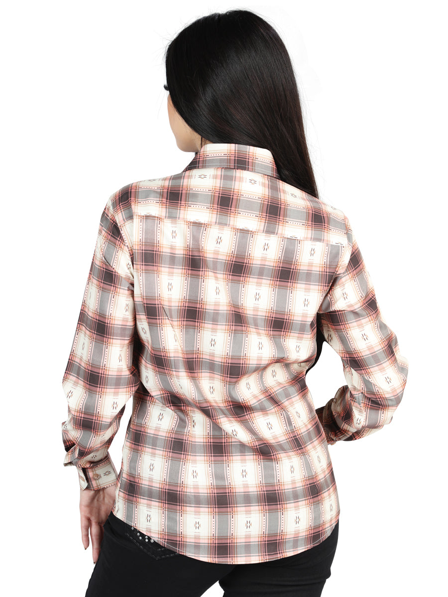 El General  -  Casual Long-Sleeve Shirt  - Orange Beige 44716