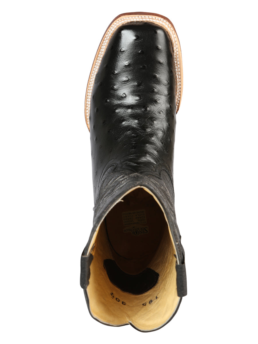 El General Rodeo - Botas de piel de avestruz estampada - Negro 44935