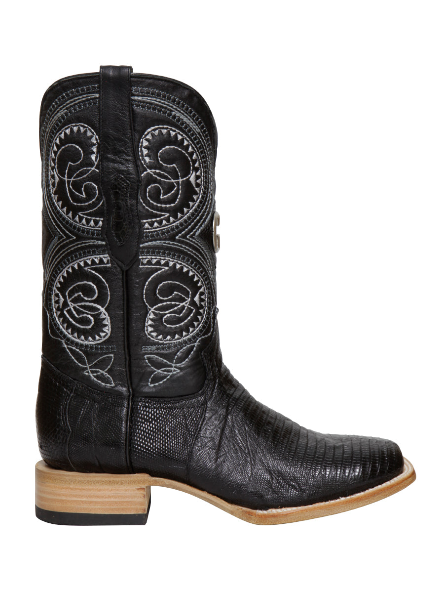 Botas vaqueras de rodeo con lagarto exótico El General para hombre - Negro 45069