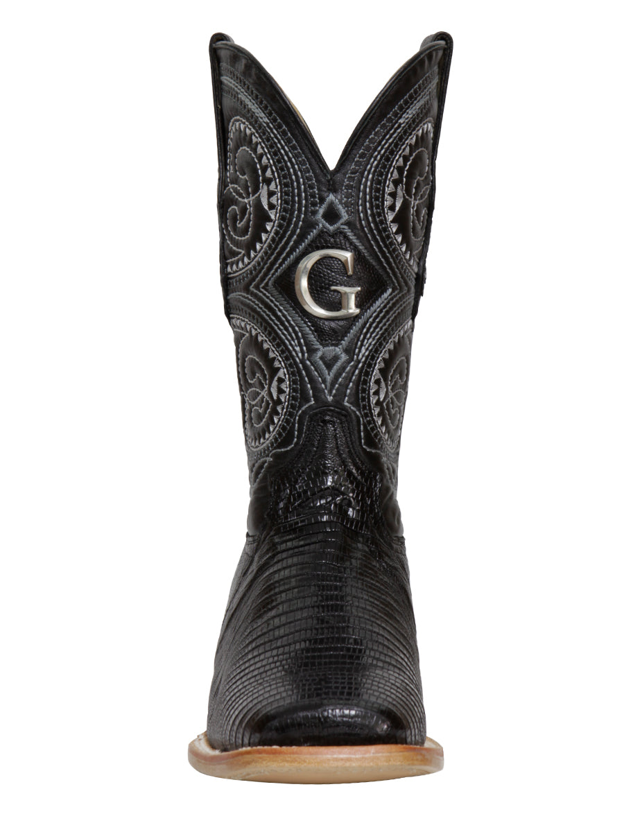 Botas vaqueras de rodeo con lagarto exótico El General para hombre - Negro 45069