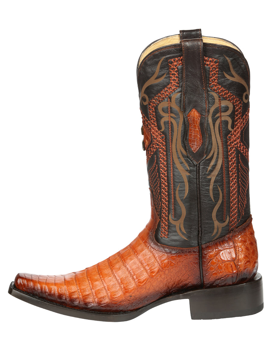 El General Men's Exotic Caiman Belly Cowboy Boots - Cognac  45080