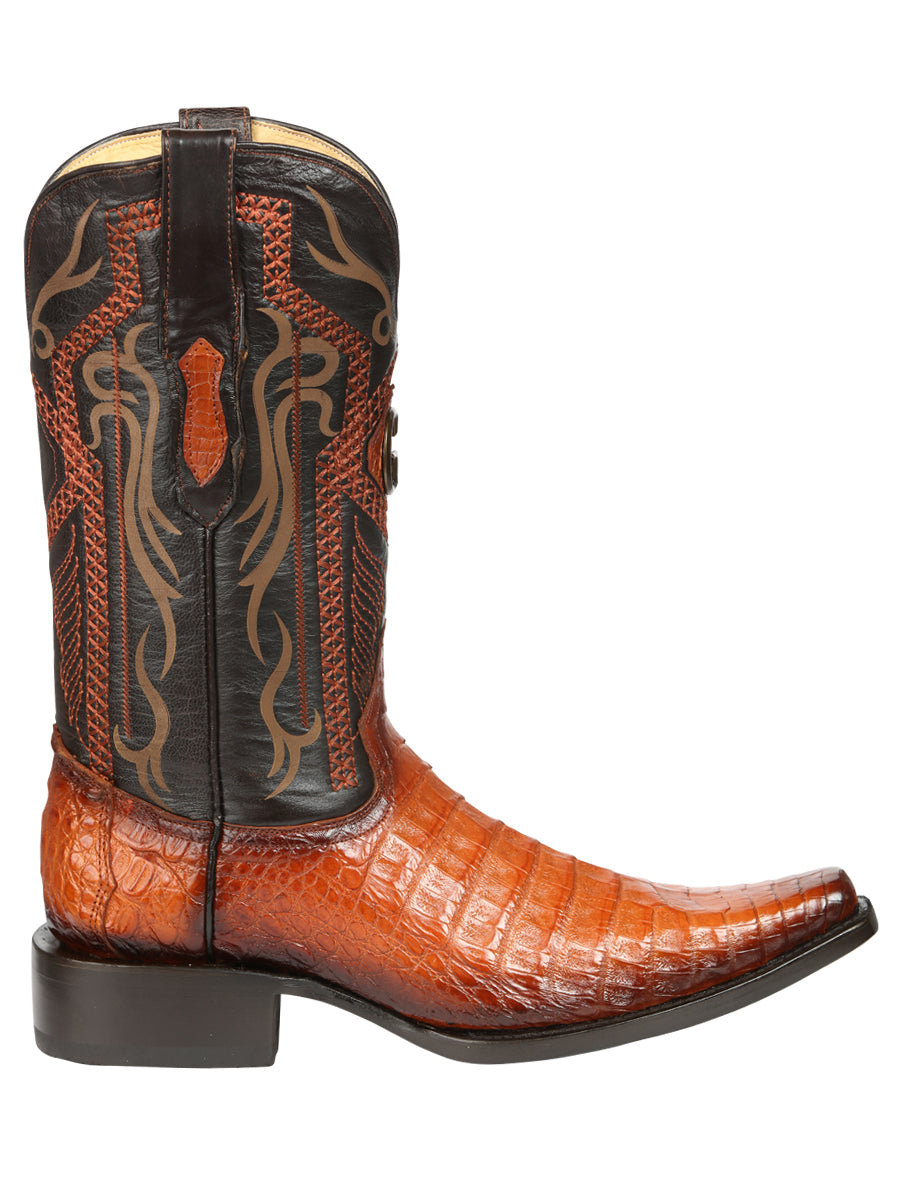 El General Men's Exotic Caiman Belly Cowboy Boots - Cognac  45080